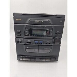 Vintage 1996 Philco 3 CD Cassette Stereo System Boombox AM/FM Radio Tested